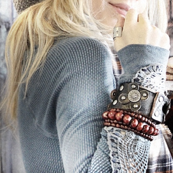 upcycled Jewelry - Upcycled leather cuff